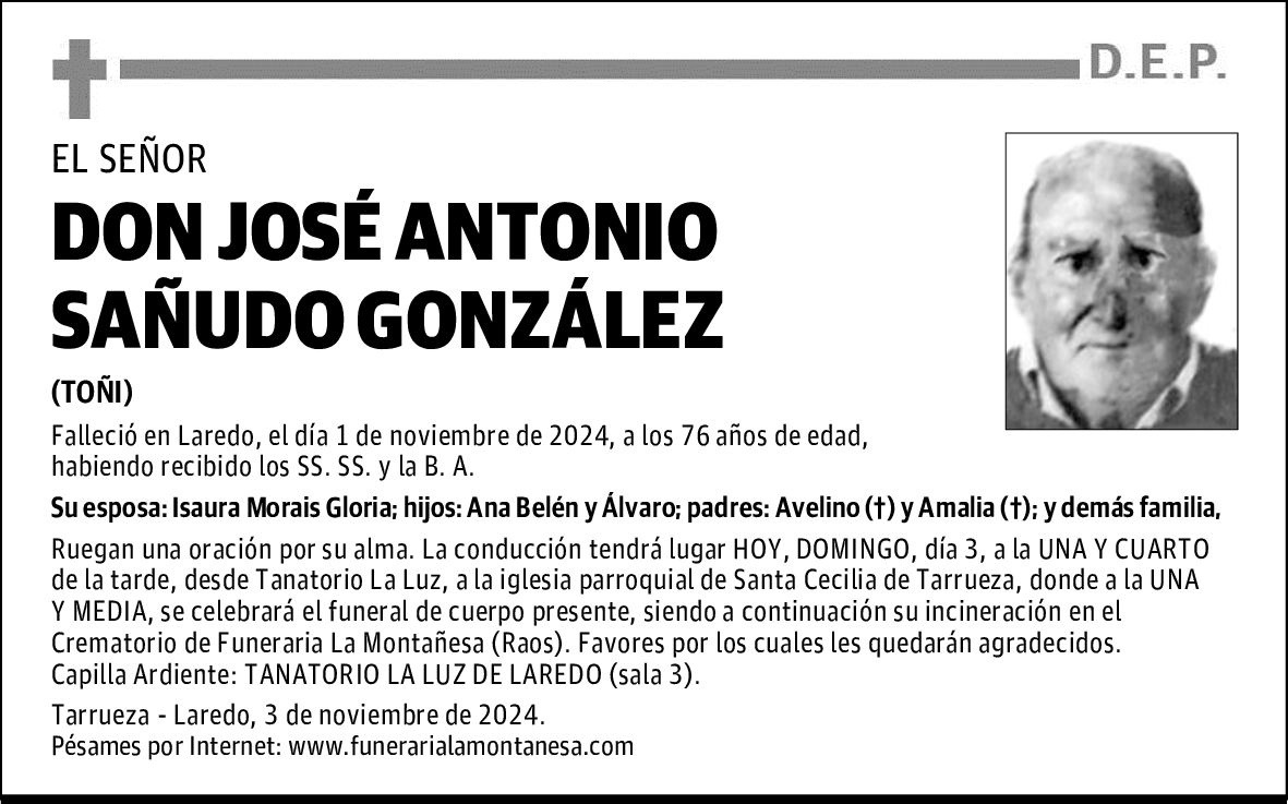 DON JOSÉ ANTONIO SAÑUDO GONZÁLEZ