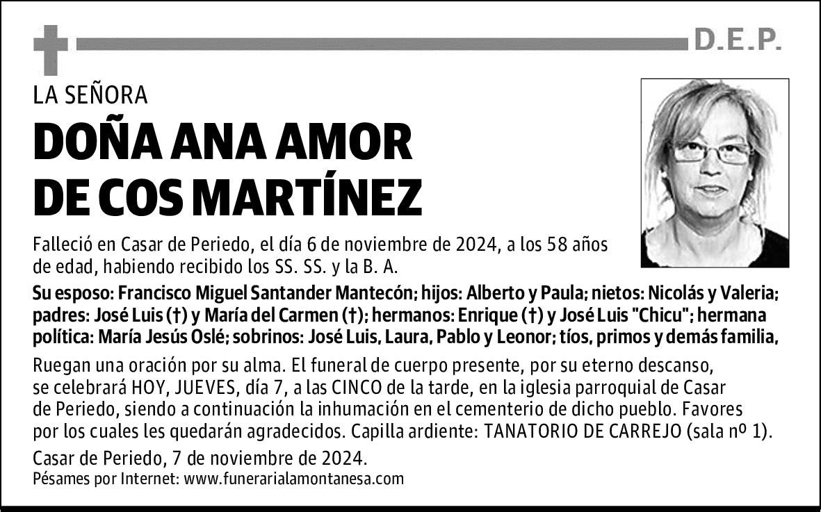 DOÑA ANA AMOR DE COS MARTÍNEZ