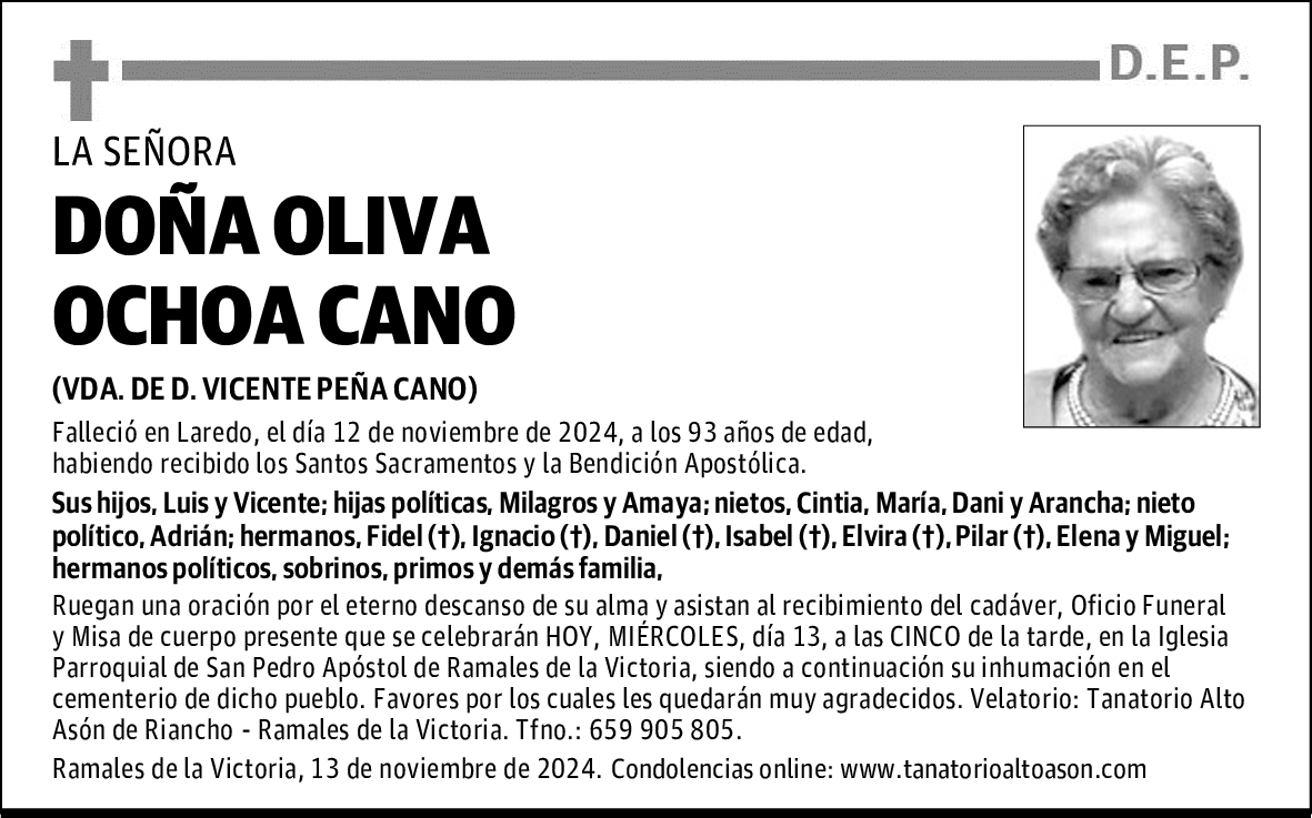 DOÑA OLIVA OCHOA CANO