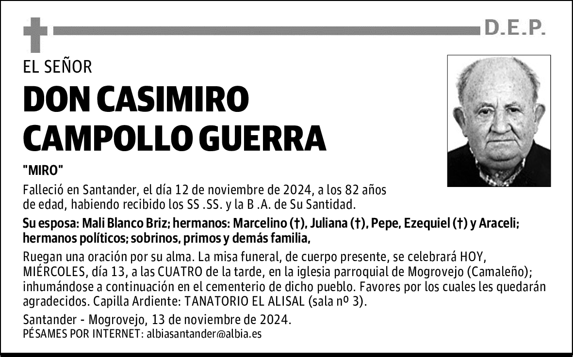 DON CASIMIRO CAMPOLLO GUERRA