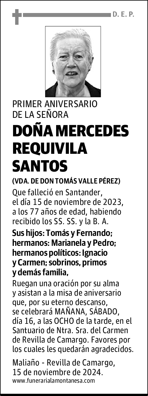 DOÑA MERCEDES REQUIVILA SANTOS
