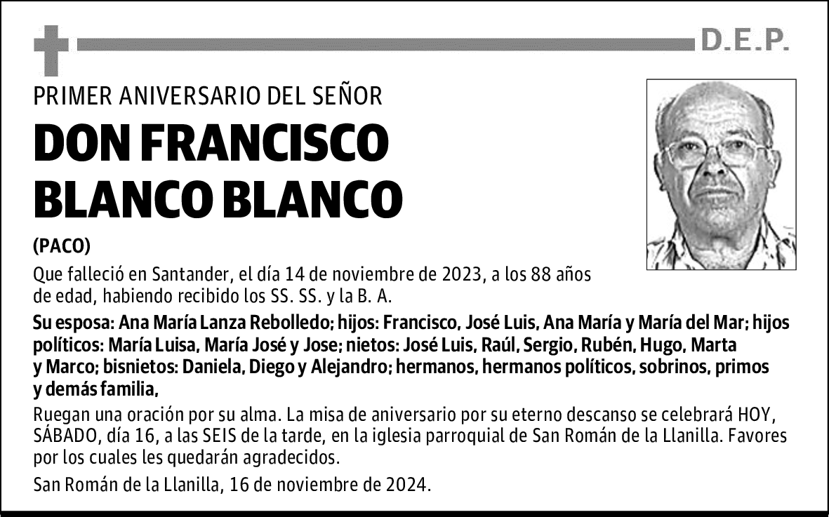 DON FRANCISCO BLANCO BLANCO