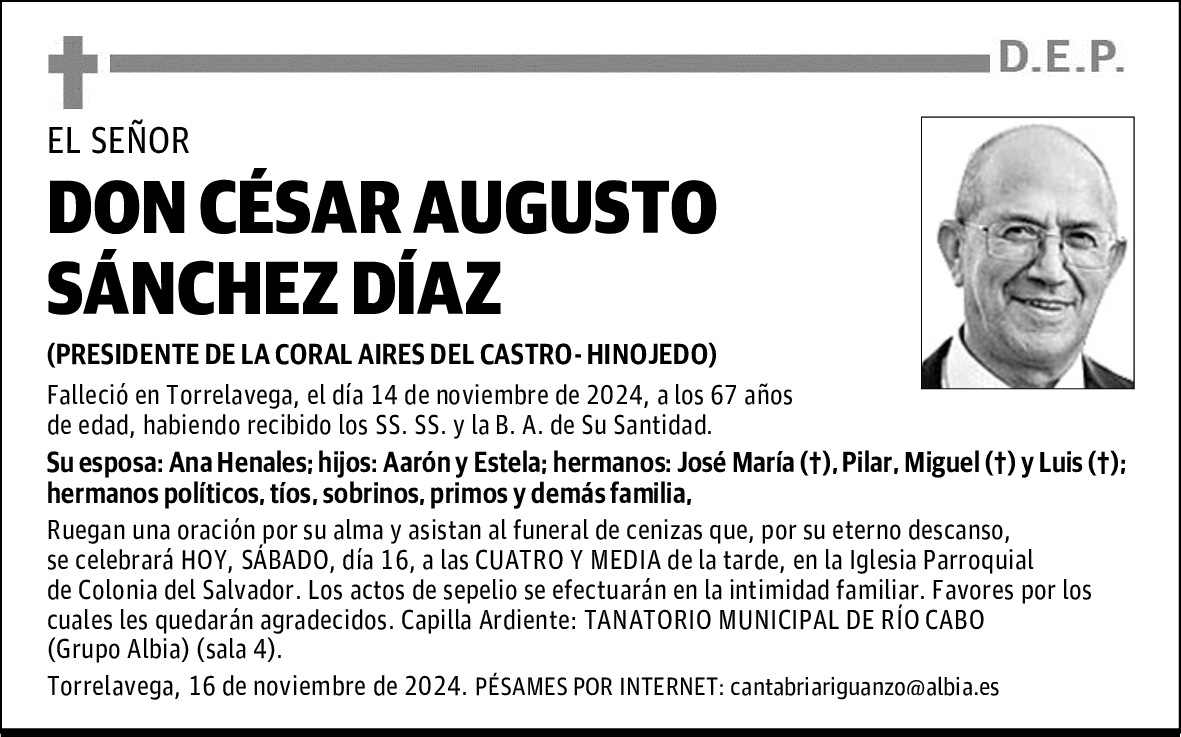 DON CÉSAR AUGUSTO SÁNCHEZ DÍAZ