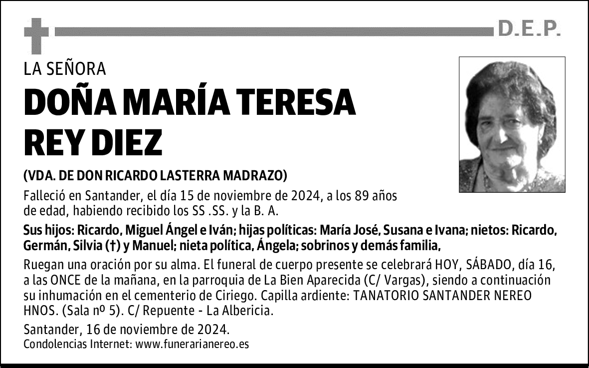 DOÑA MARÍA TERESA REY DIEZ