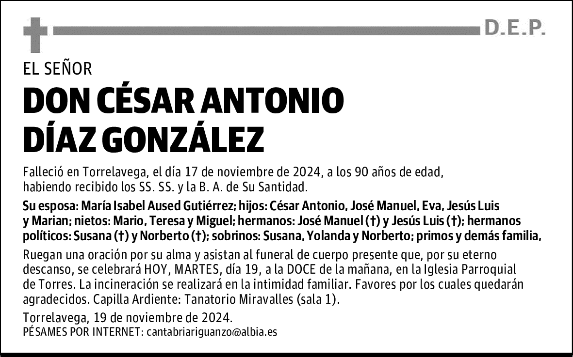 DON CÉSAR ANTONIO DÍAZ GONZÁLEZ