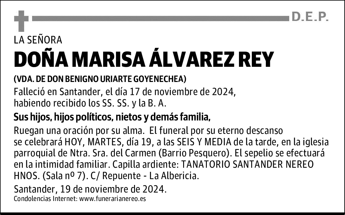 DOÑA MARISA ÁLVAREZ REY