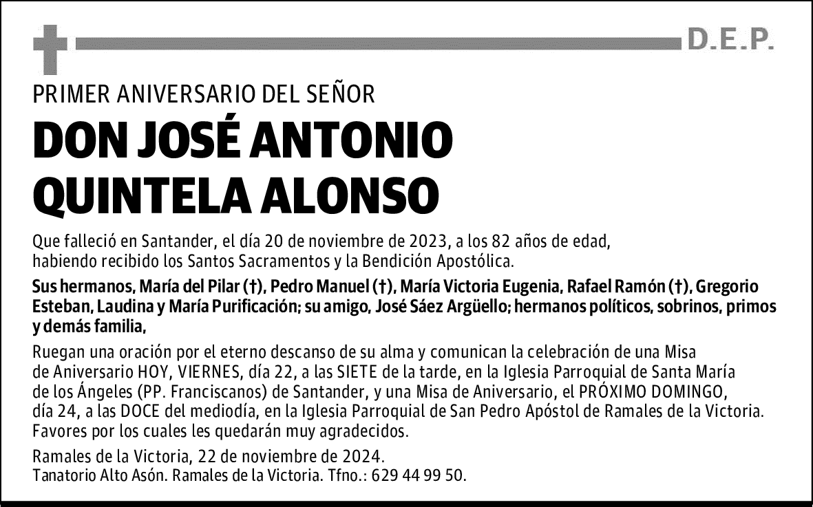 DON JOSÉ ANTONIO QUINTELA ALONSO