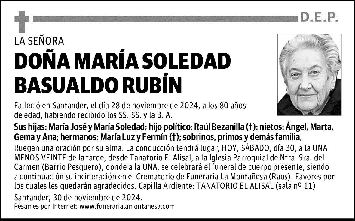 DOÑA MARÍA SOLEDAD BASUALDO RUBÍN