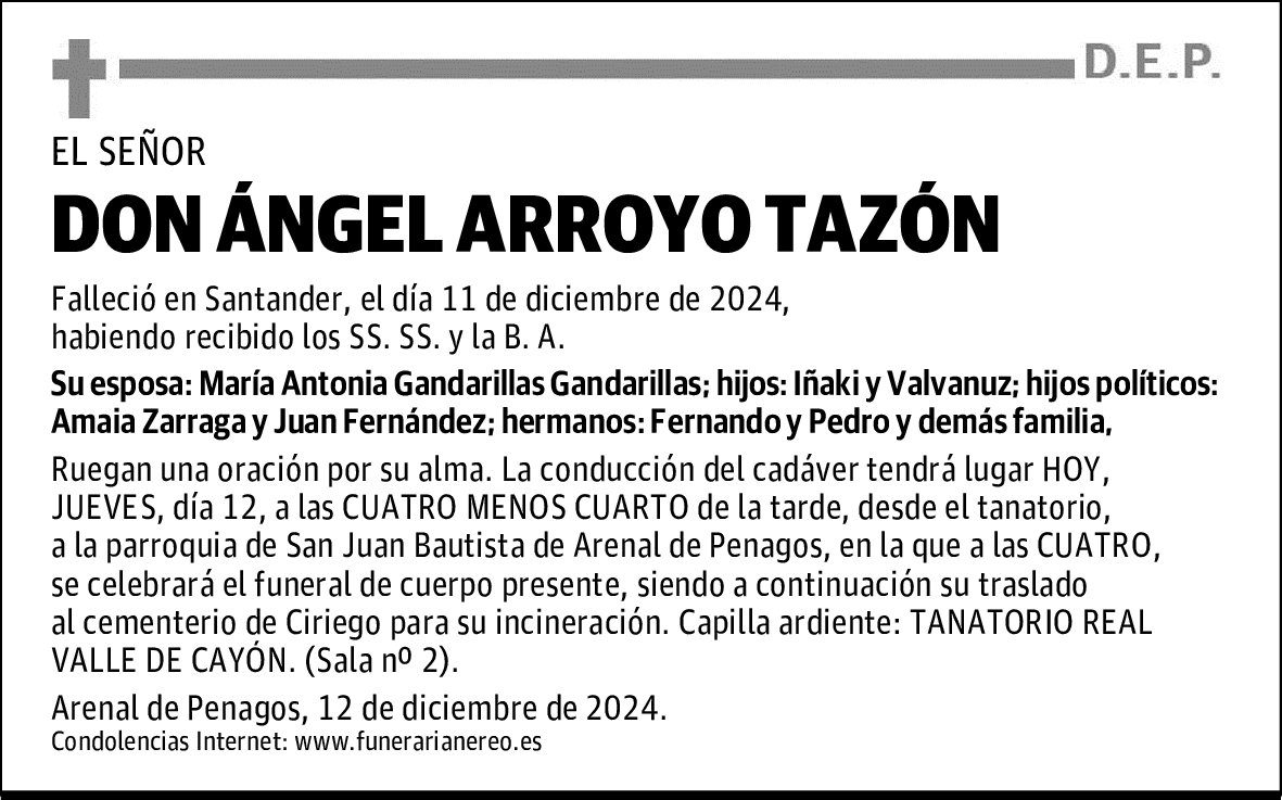 DON ÁNGEL ARROYO TAZÓN