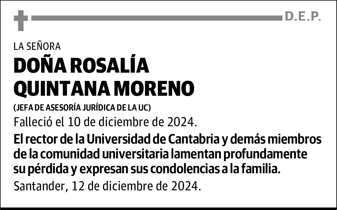 DOÑA ROSALÍA QUINTANA MORENO