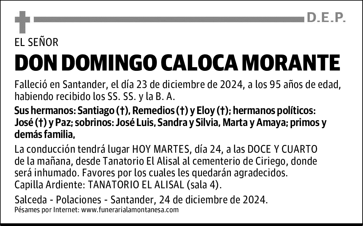 DON DOMINGO CALOCA MORANTE