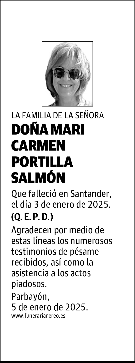 DOÑA MARI CARMEN PORTILLA SALMÓN