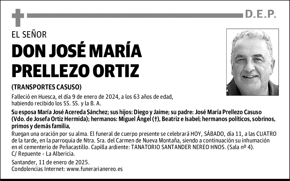 DON JOSÉ MARÍA PRELLEZO ORTIZ