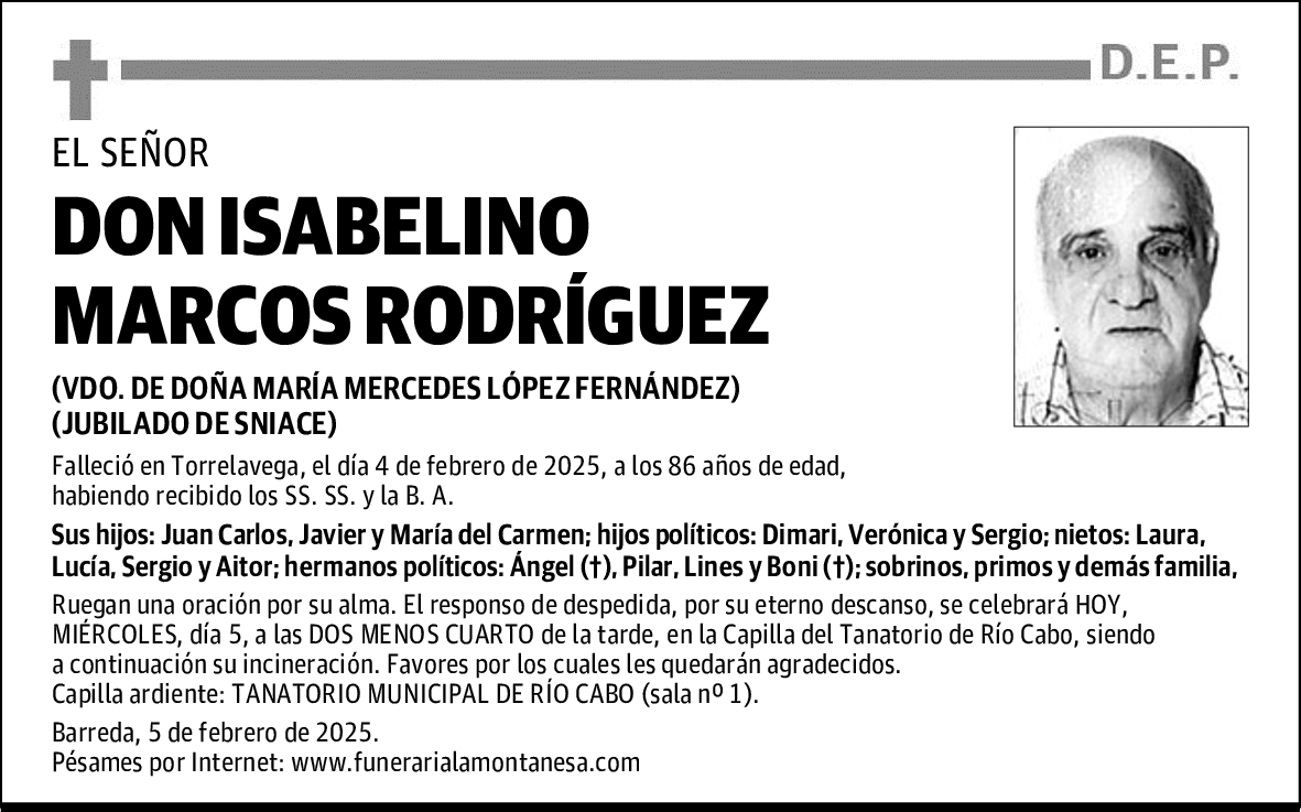 DON ISABELINO MARCOS RODRÍGUEZ