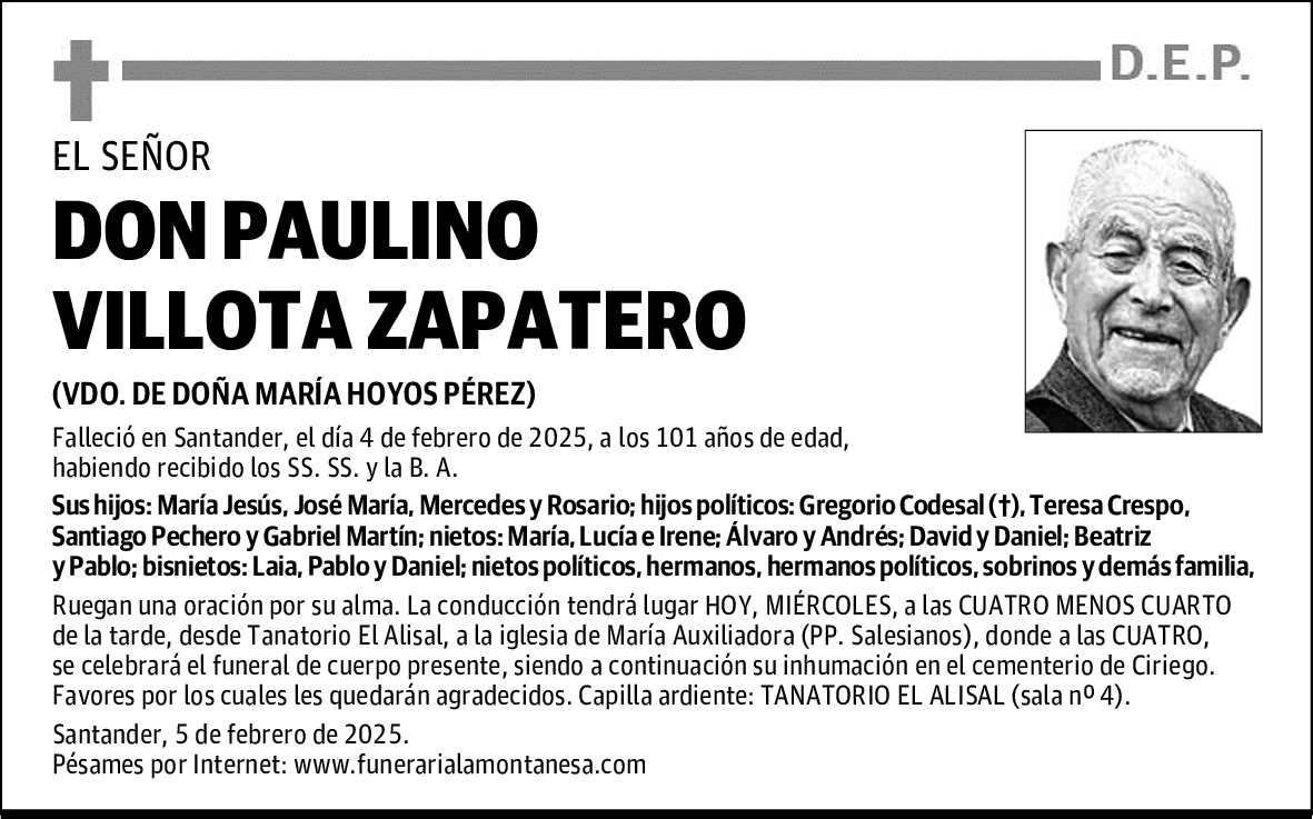 DON PAULINO VILLOTA ZAPATERO