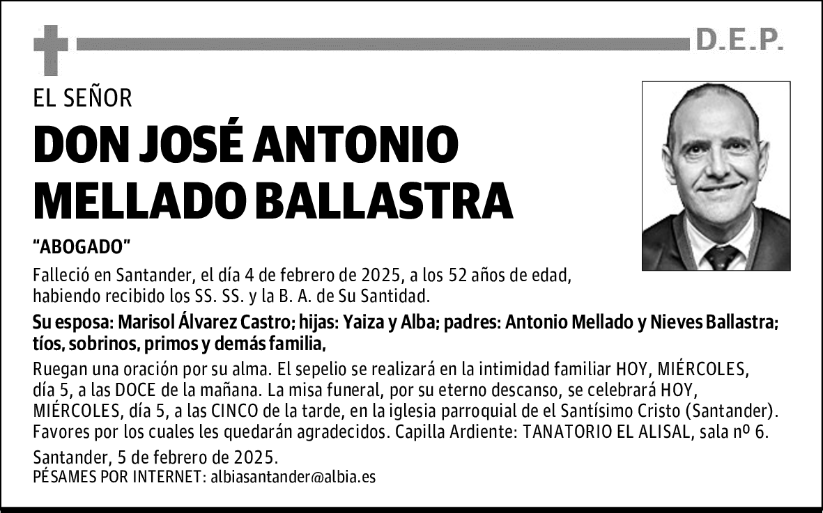 DON JOSÉ ANTONIO MELLADO BALLASTRA