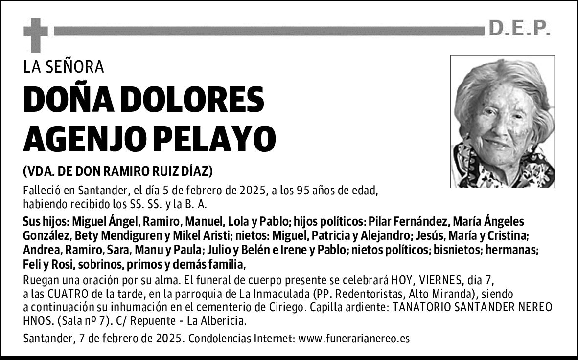 DOÑA DOLORES AGENJO PELAYO