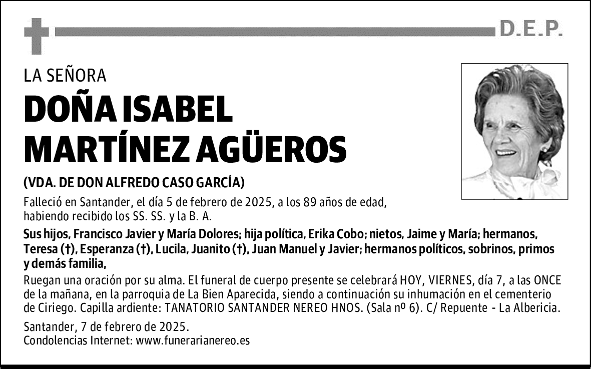 DOÑA ISABEL MARTÍNEZ AGÜEROS