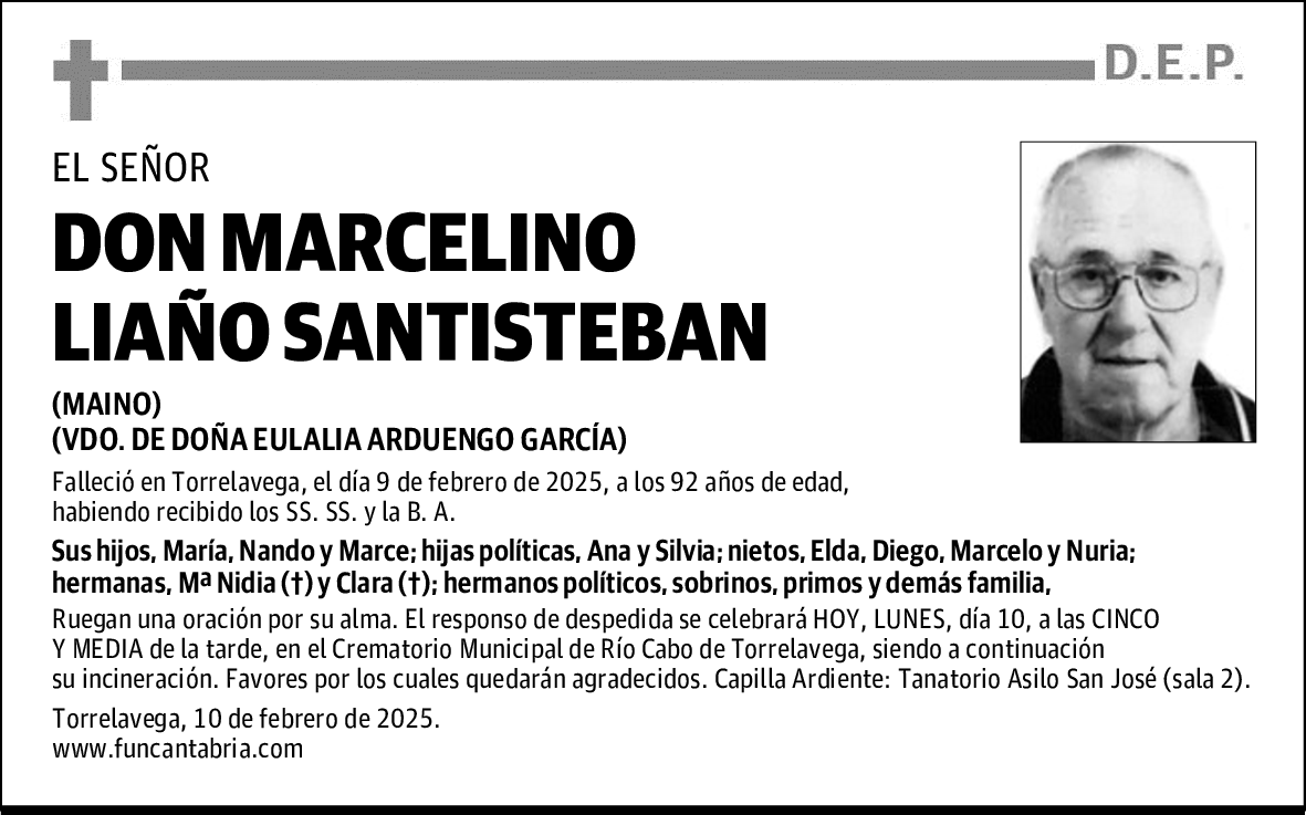 DON MARCELINO LIAÑO SANTISTEBAN