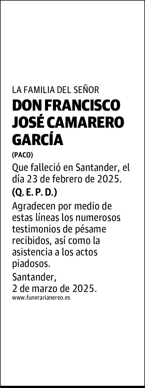 DON FRANCISCO JOSE CAMARERO GARCIA