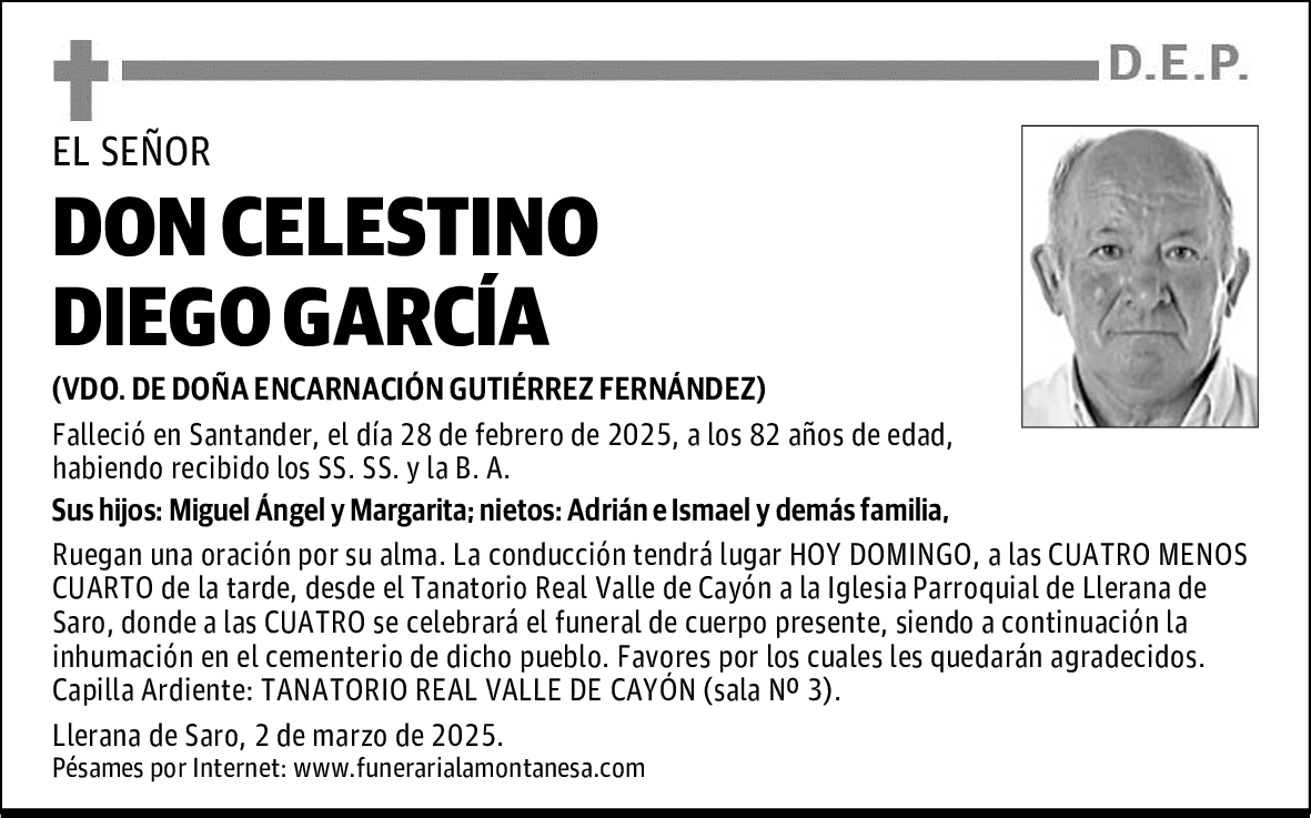 DON CELESTINO DIEGO GARCÍA