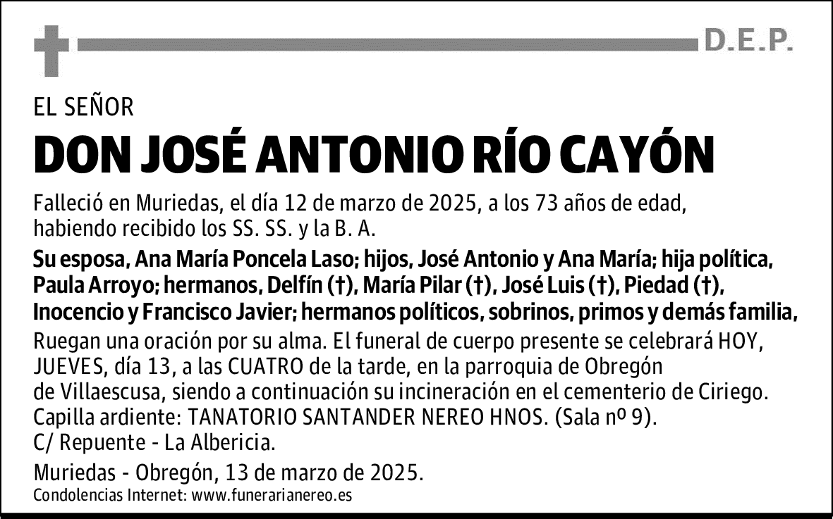 DON JOSÉ ANTONIO RÍO CAYÓN