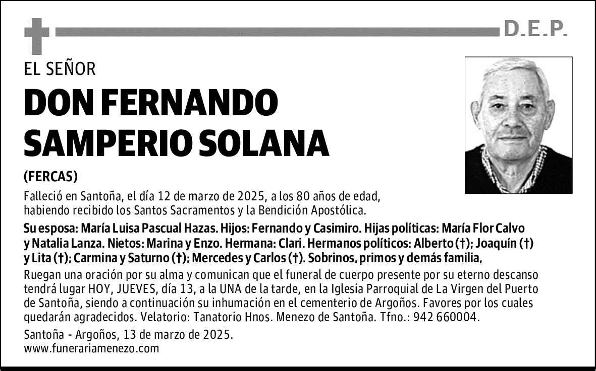 DON FERNANDO SAMPERIO SOLANA