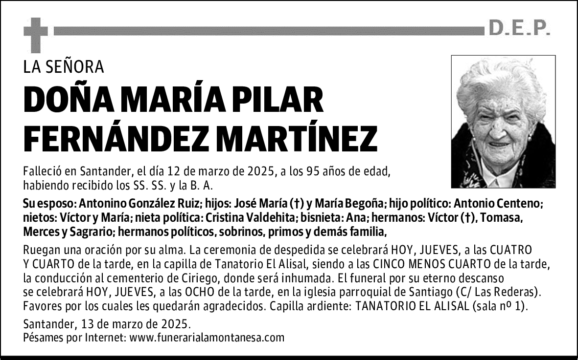 DOÑA MARÍA PILAR FERNÁNDEZ MARTÍNEZ