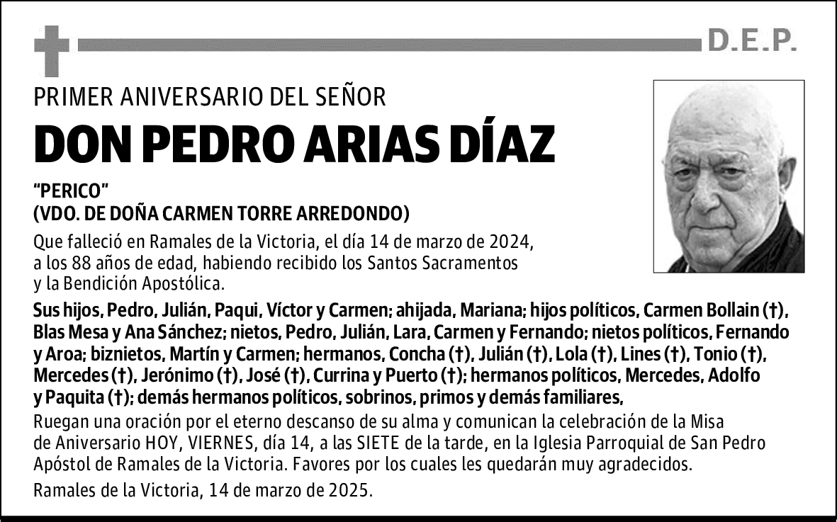 DON PEDRO ARIAS DÍAZ