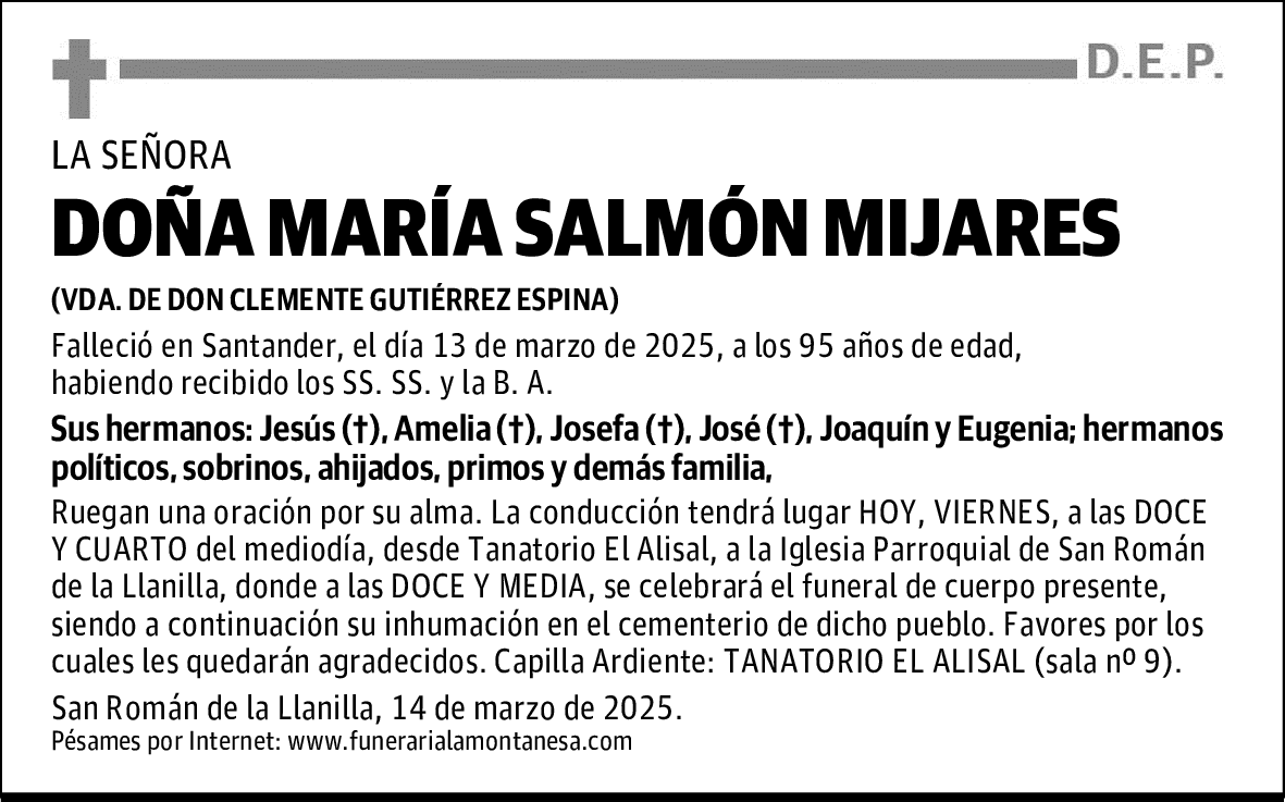 DOÑA MARÍA SALMÓN MIJARES