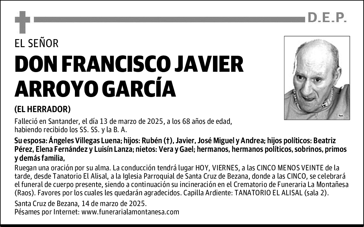 DON FRANCISCO JAVIER ARROYO GARCÍA