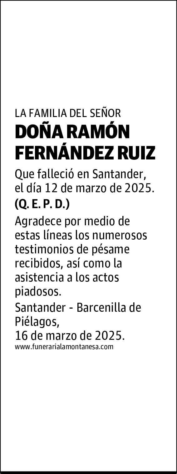 DOÑA RAMÓN FERNÁNDEZ RUIZ