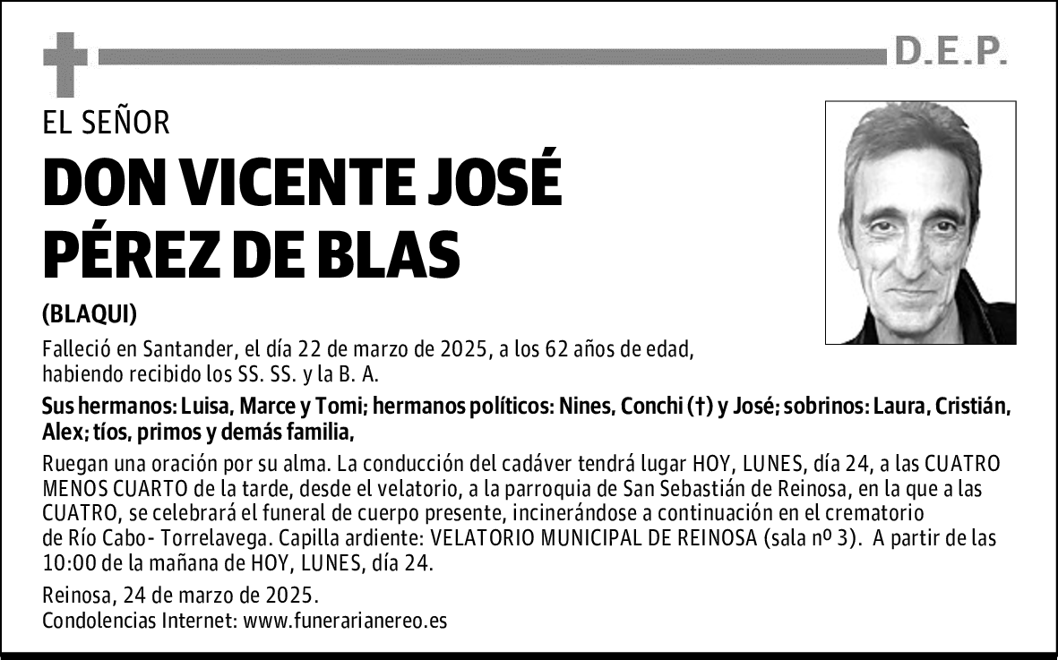DON VICENTE JOSÉ PÉREZ DE BLAS