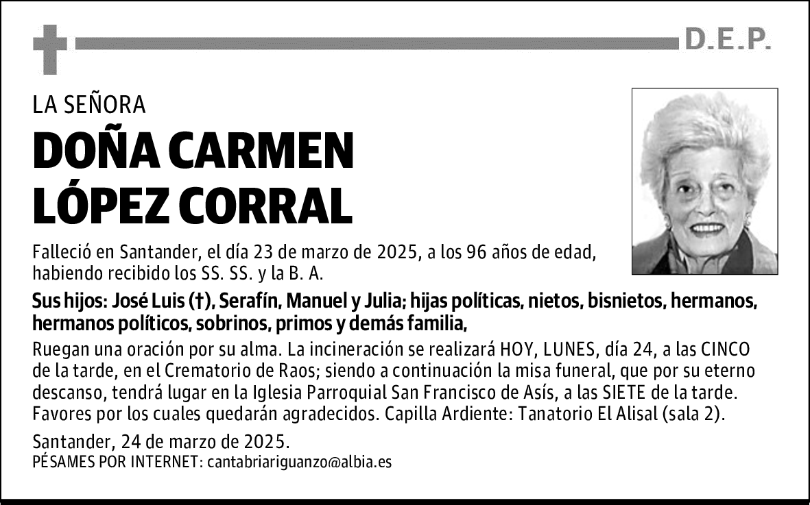 DOÑA CARMEN LÓPEZ CORRAL
