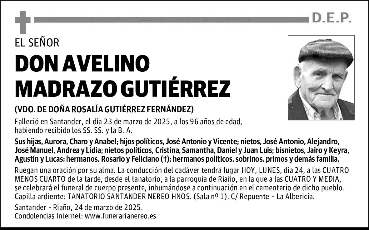 DON AVELINO MADRAZO GUTIERREZ