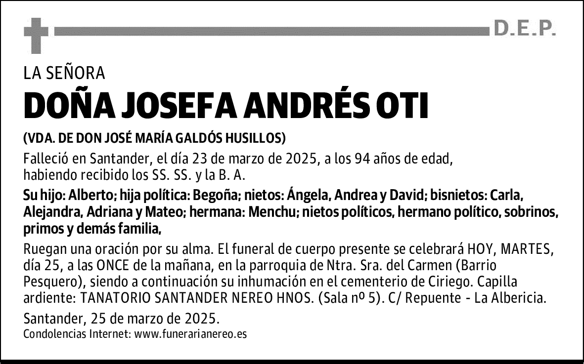DOÑA JOSEFA ANDRES OTI