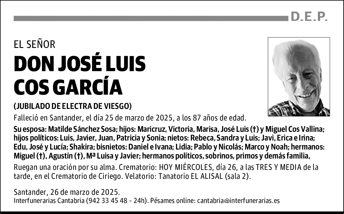 DON JOSÉ LUIS COS GARCÍA