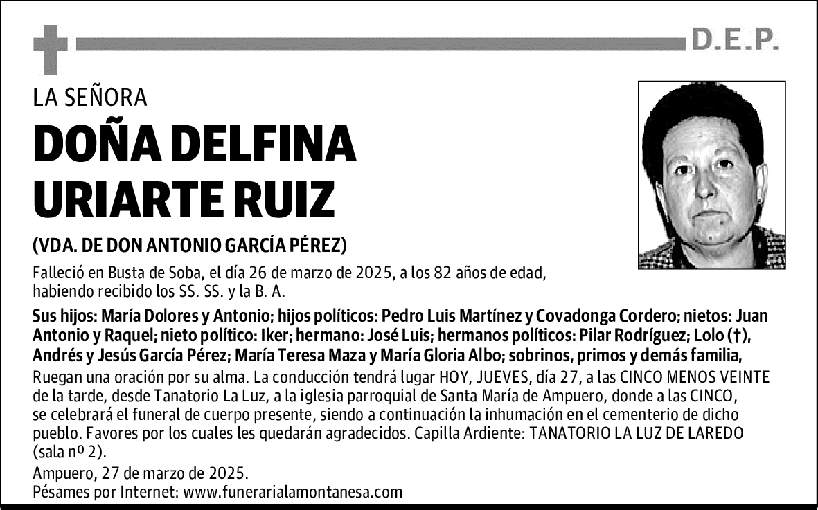 DOÑA DELFINA URIARTE RUIZ