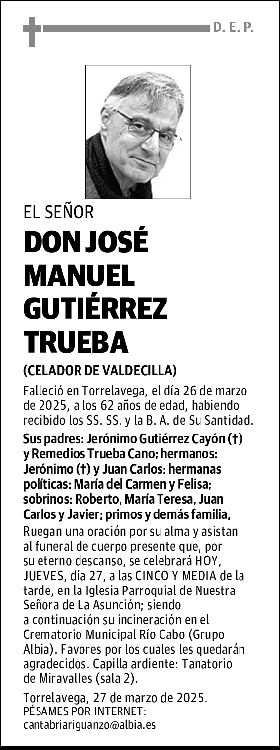 DON JOSÉ MANUEL GUTIÉRREZ TRUEBA