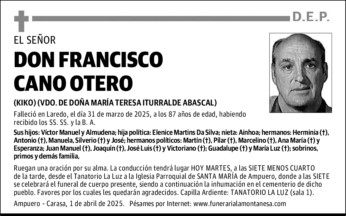 DON FRANCISCO CANO OTERO