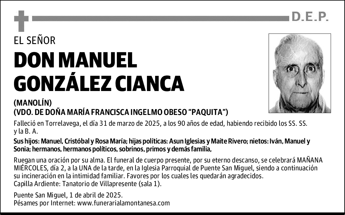 DON MANUEL GONZÁLEZ CIANCA