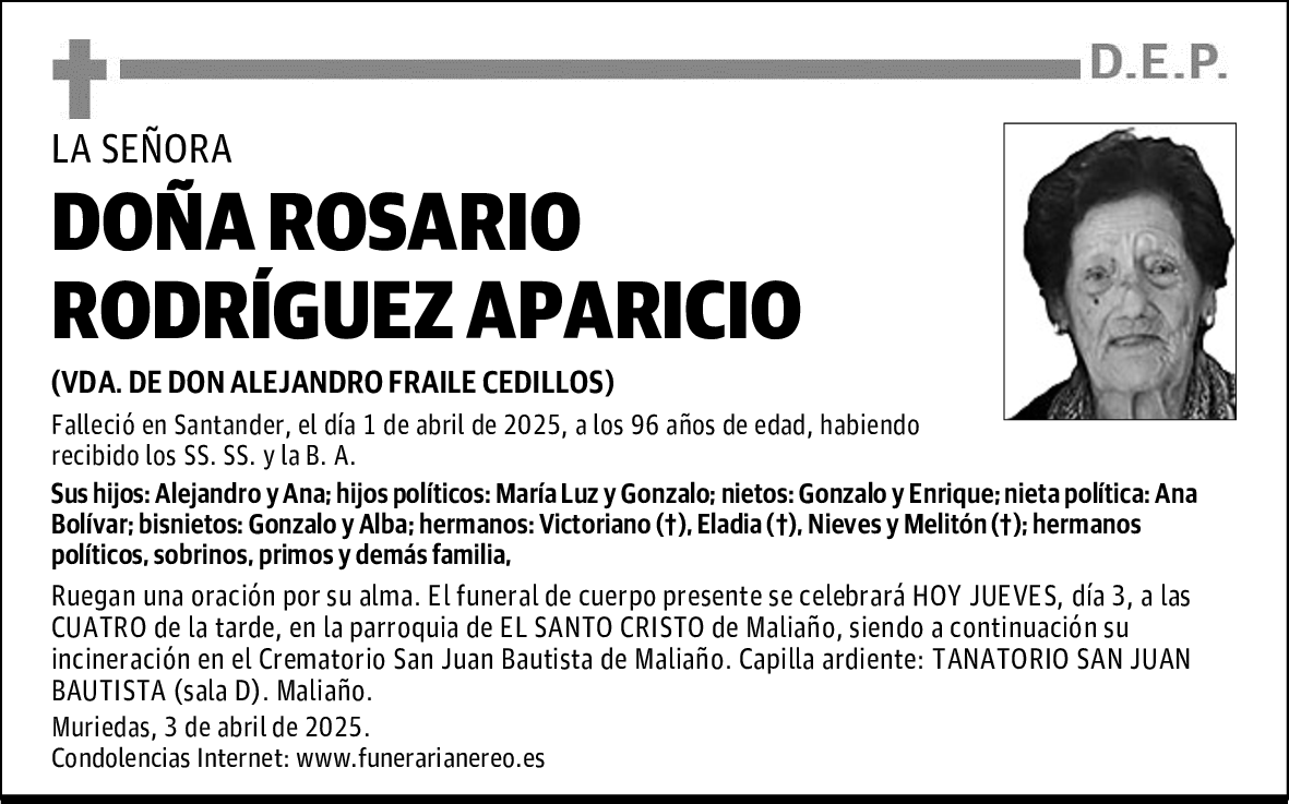 DOÑA ROSARIO RODRÍGUEZ APARICIO