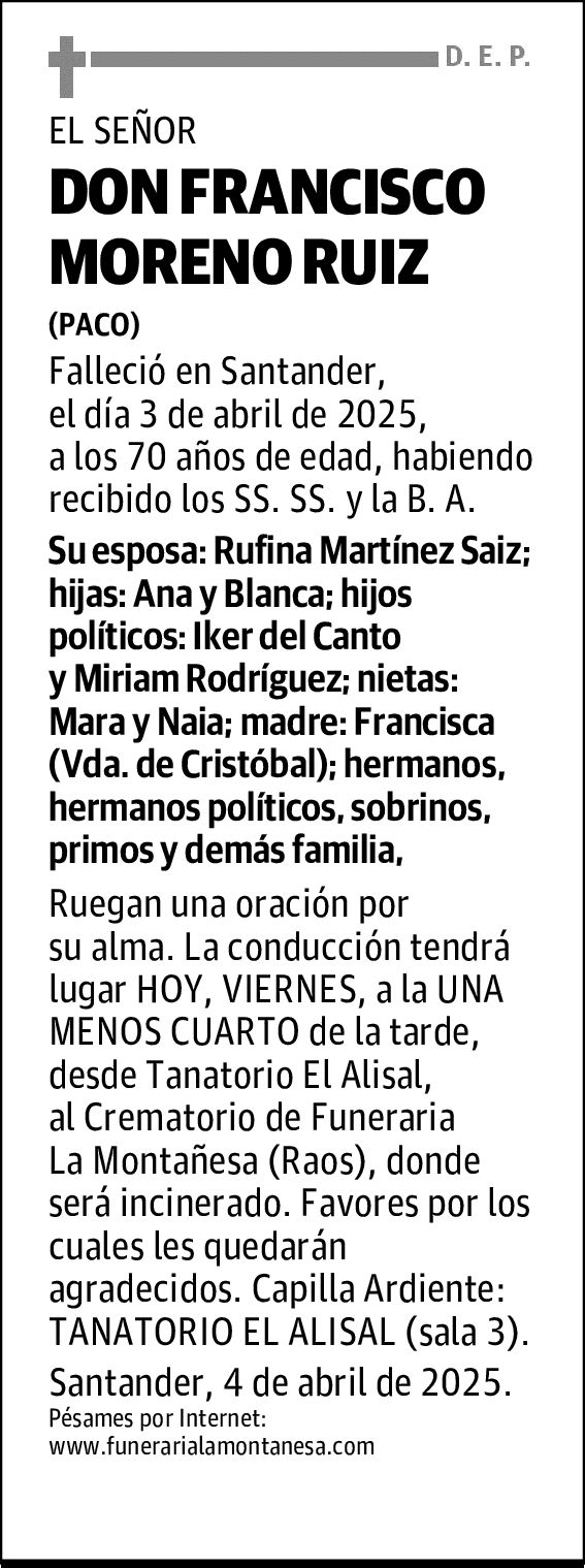 DON FRANCISCO MORENO RUIZ
