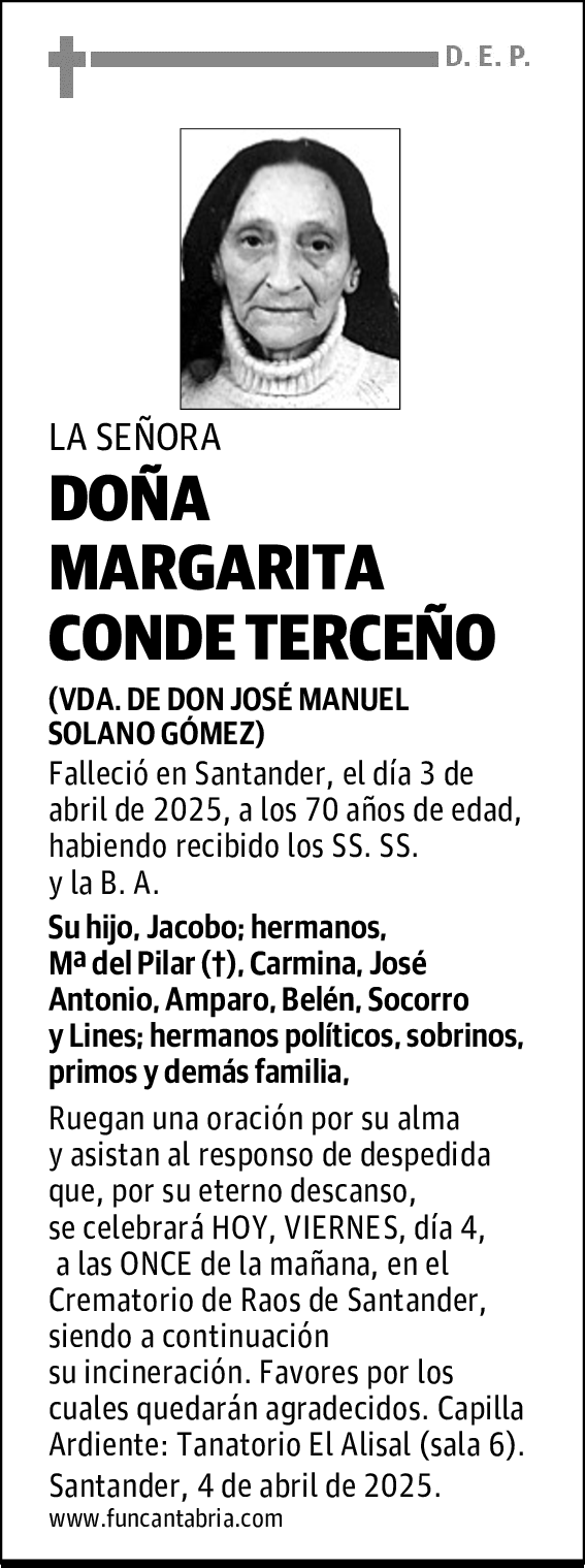 DOÑA MARGARITA CONDE TERCEÑO