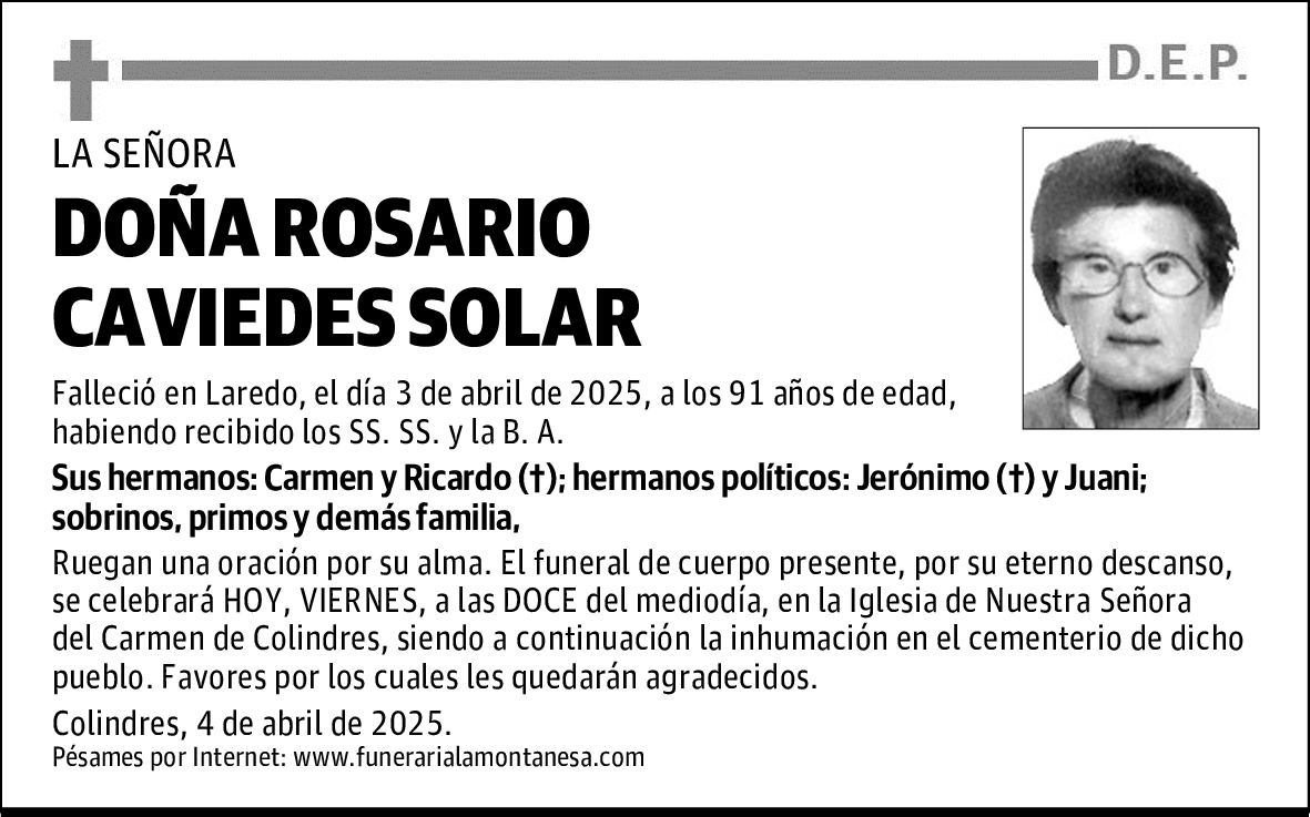 DOÑA ROSARIO CAVIEDES SOLAR