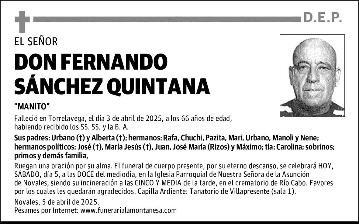 DON FERNANDO SÁNCHEZ QUINTANA