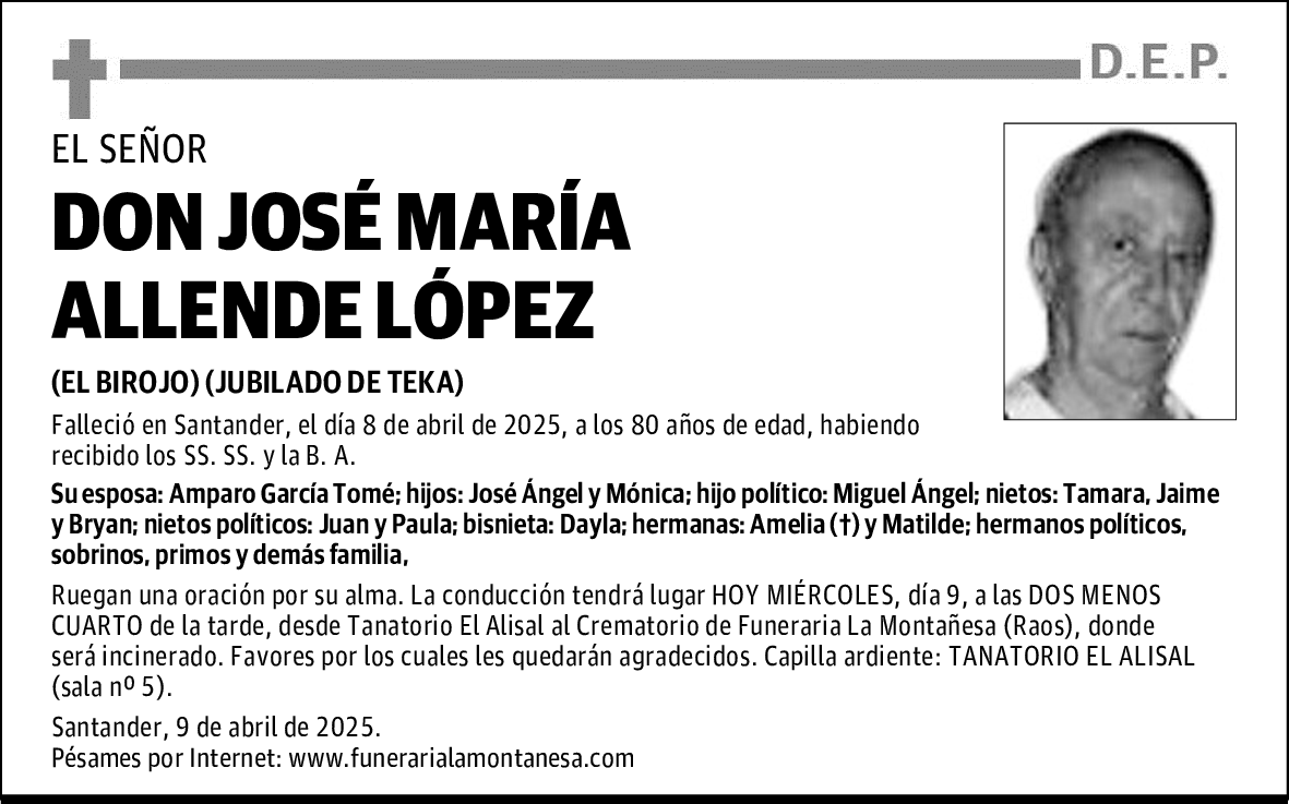 DON JOSÉ MARÍA ALLENDE LÓPEZ
