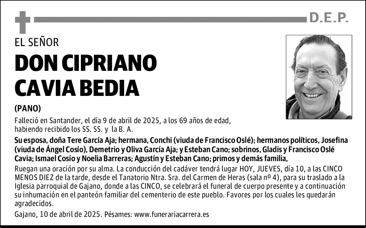 DON CIPRIANO CAVIA BEDIA