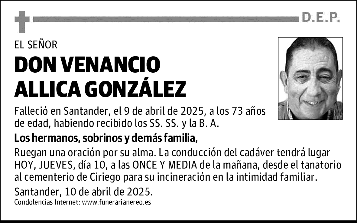 DON VENANCIO ALLICA GONZÁLEZ