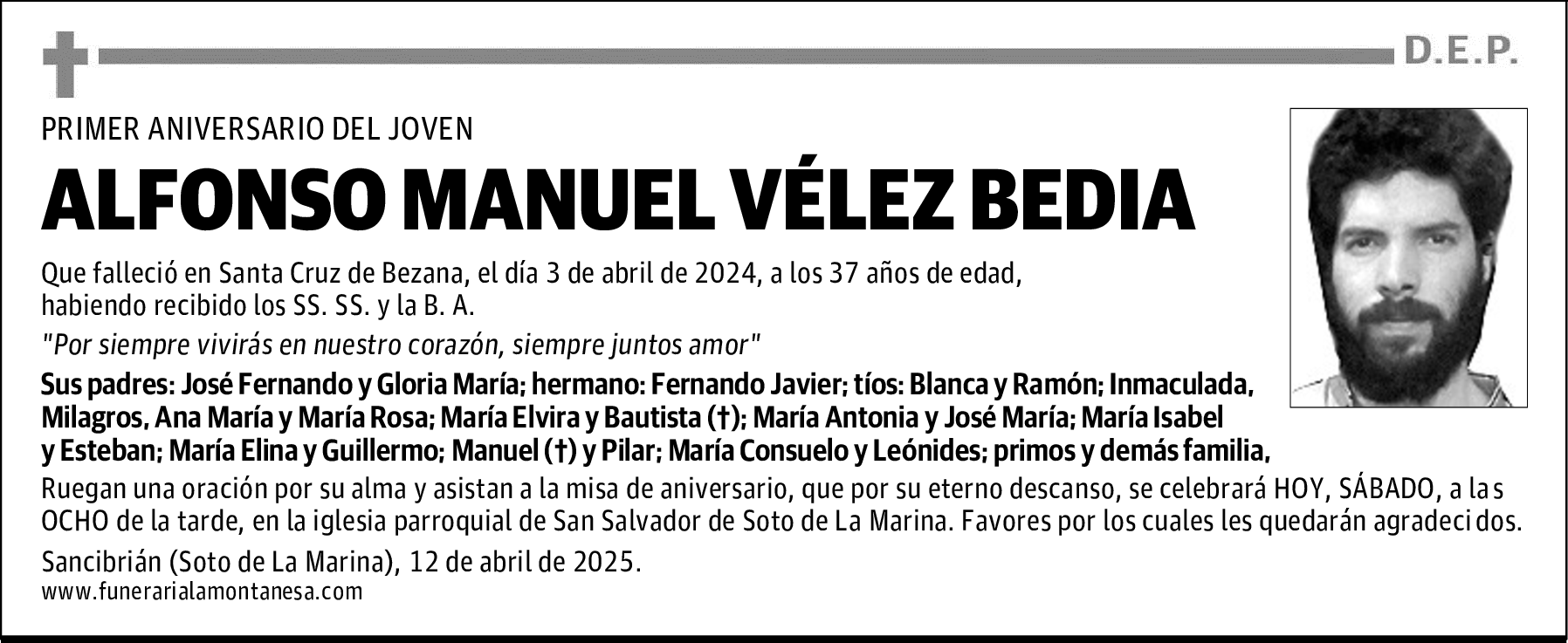 ALFONSO MANUEL VÉLEZ BEDIA